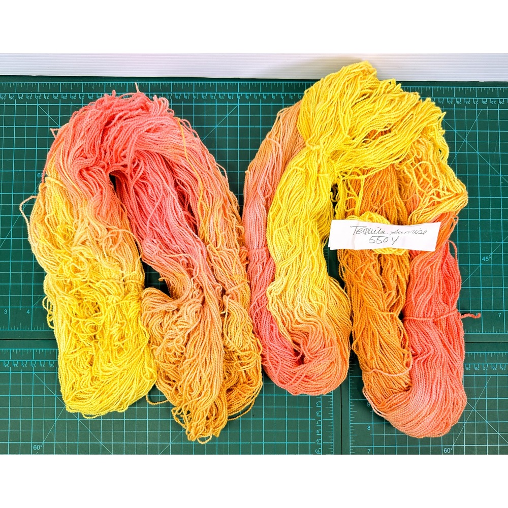 Handpainted Fingering Yarn Hank Rainbow Gradient Gold Pink Purple Blue Teal 400Y